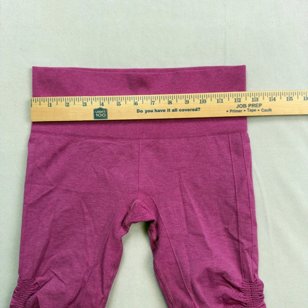 Lululemon In The Flow Crop Leggings Pink Size 4 Athletic Ruched‎